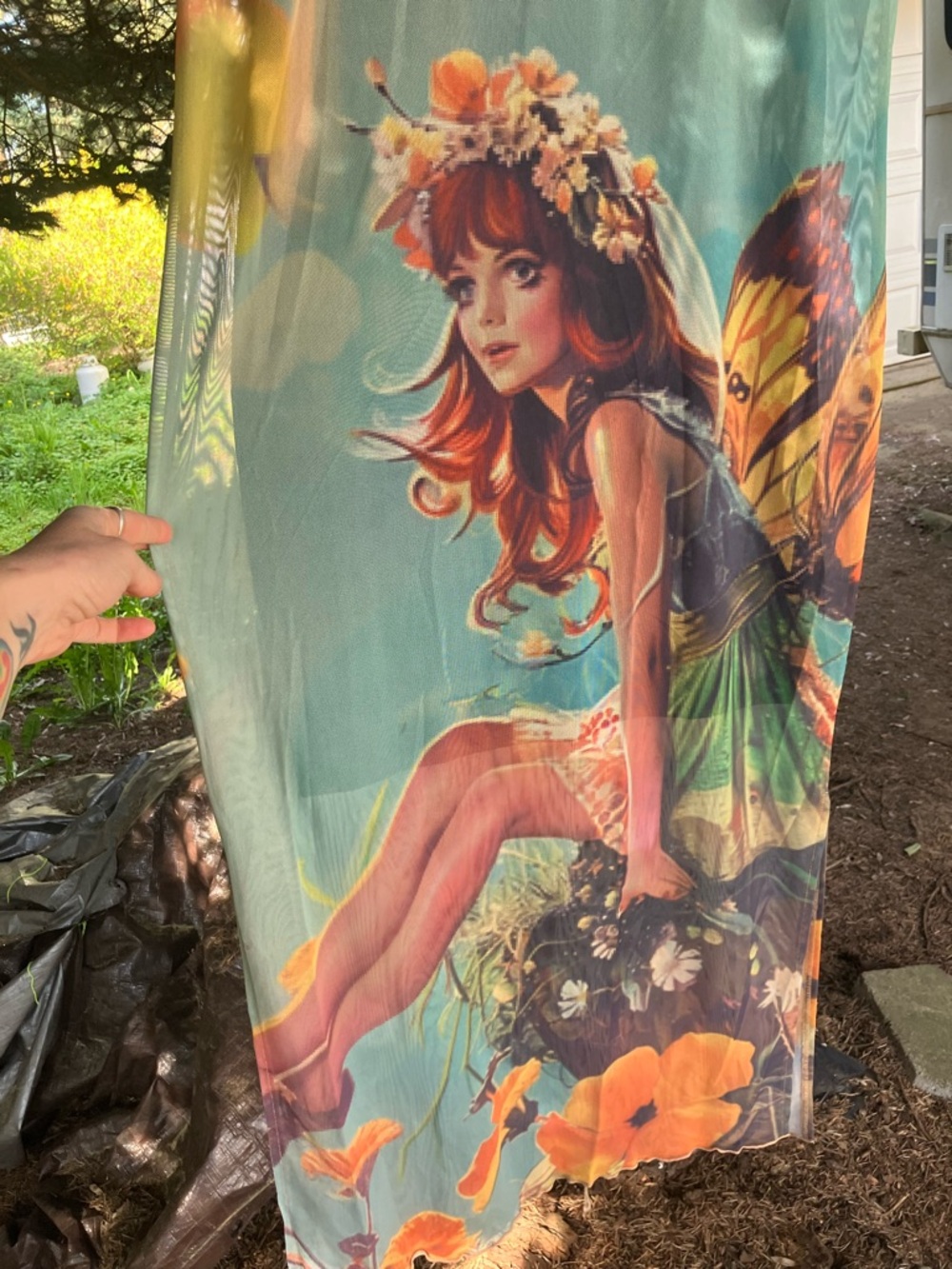 Dressed in LALA Mesh Maxi Dress in Fairy Dust print size L - Picture 4 of 8